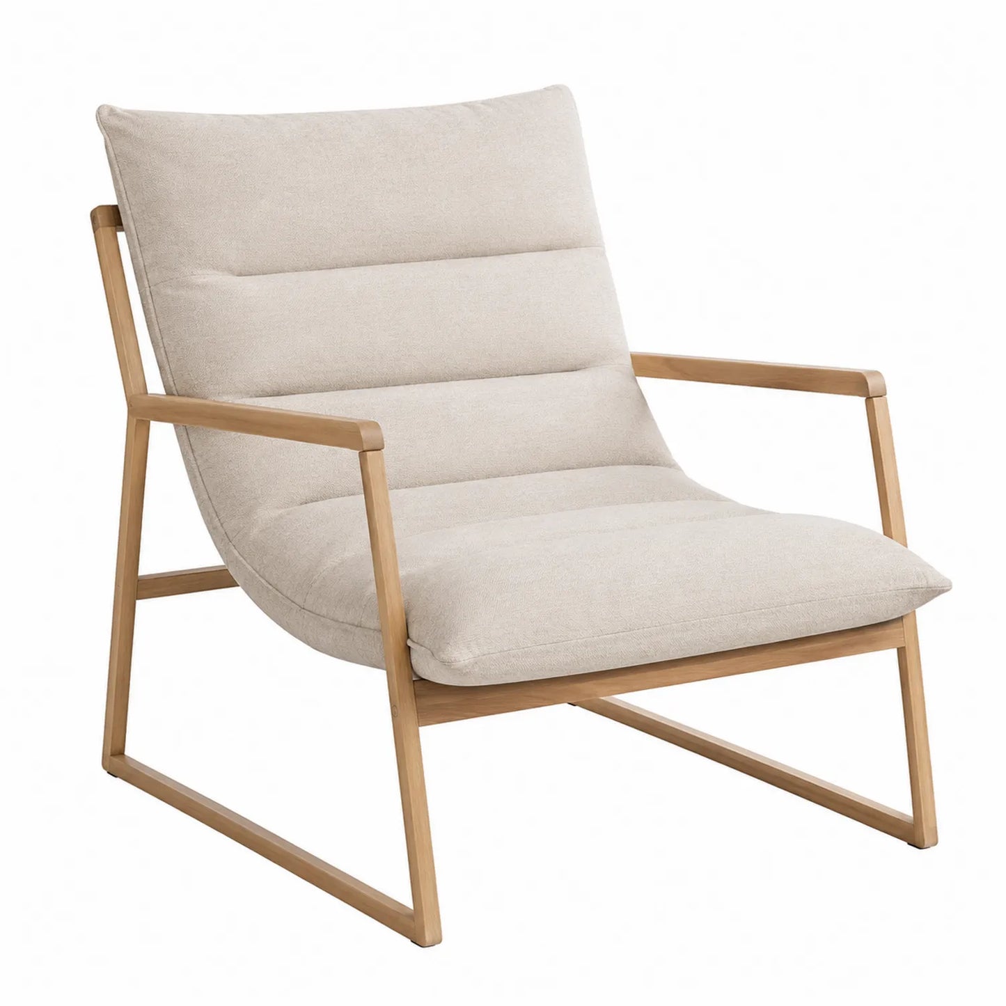 Sedia in legno di faggio e poliestere beige 75x80x85 cm