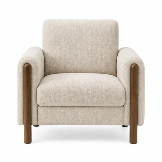 Poltrona in Tessuto con Gambe in Legno 78x80x90 cm