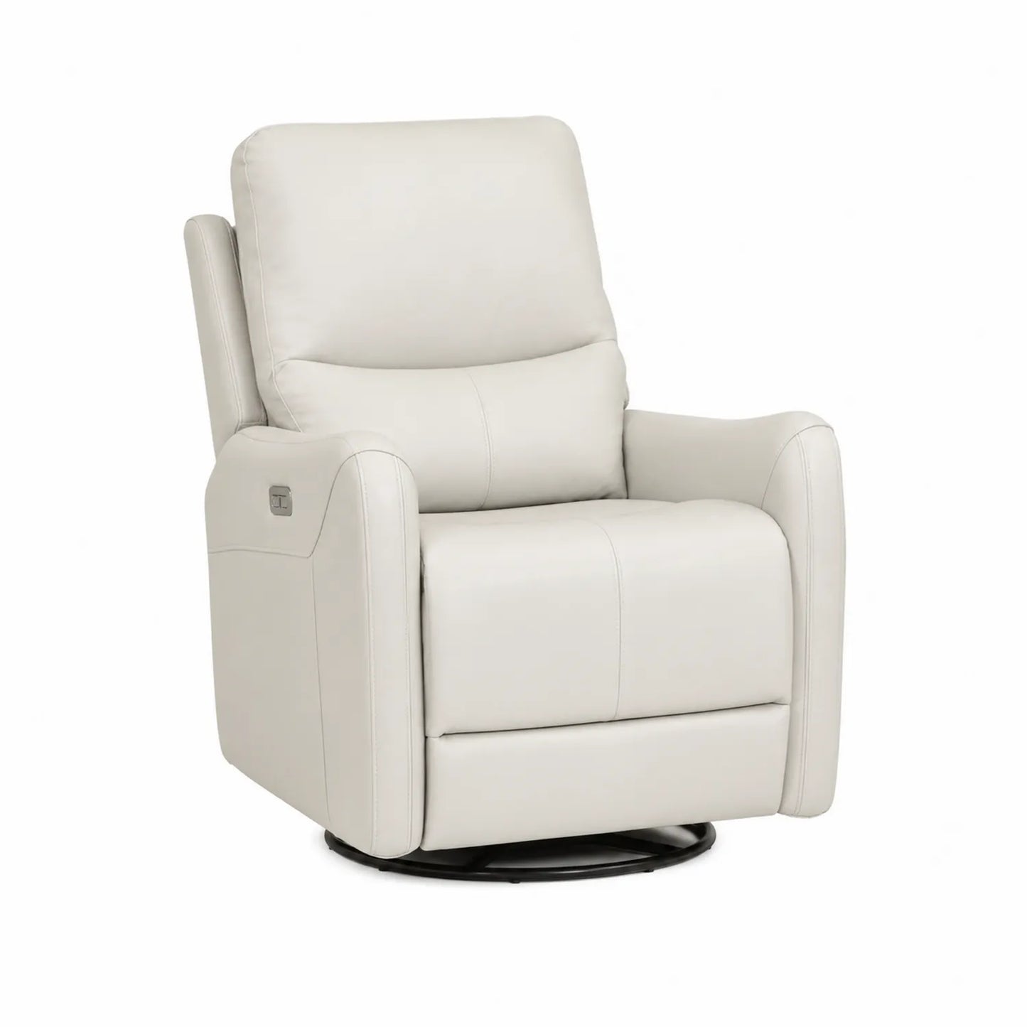Poltrona reclinabile in pelle con base girevole